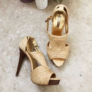 Report Signature Lucie 2 Platform Raffia Sandals